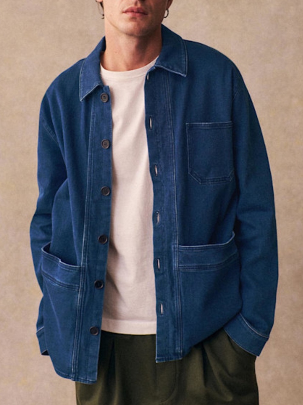 Sezane Octobre Will Jacket Denim Blue Size XXXL
